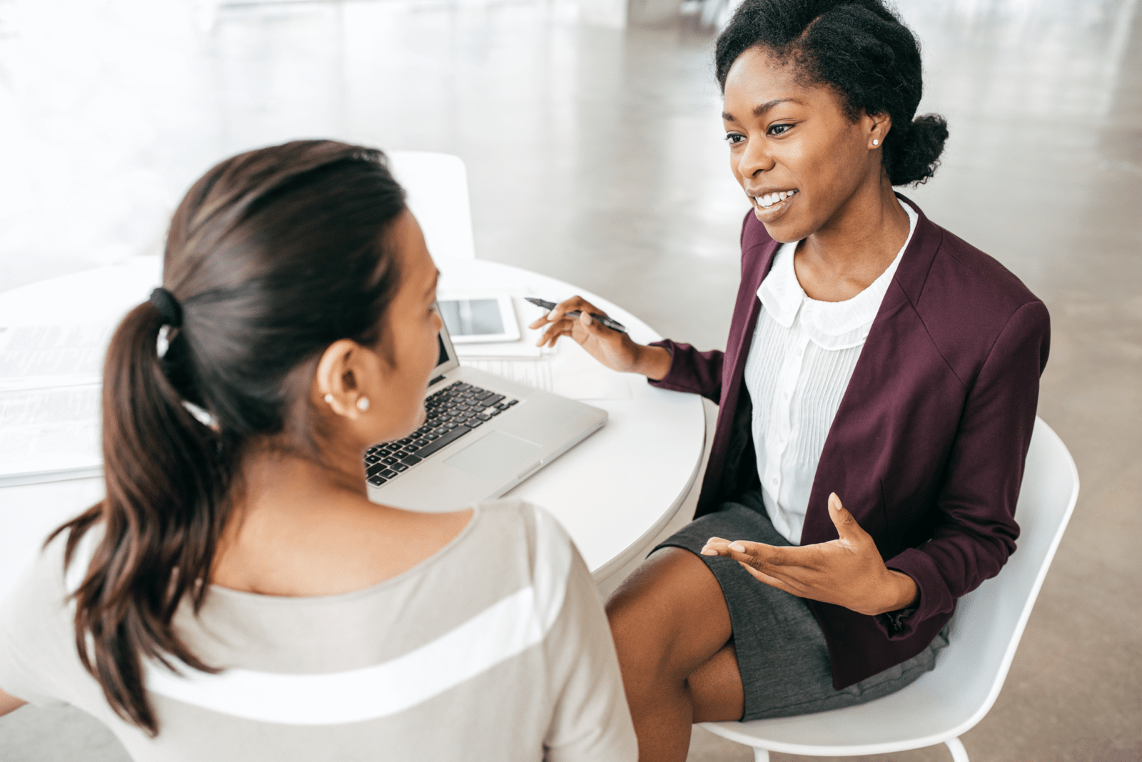 meeting with two women meeting with two women
